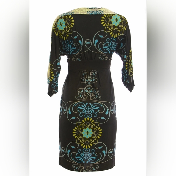 Olian Dresses & Skirts - OLIAN Maternity Women's Black Floral Print 3/4 Sleeve Boat Neck Dress $148 NWT